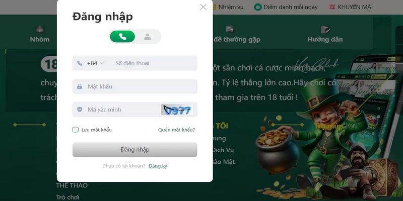 Truy cập trang đăng nhập K8cc